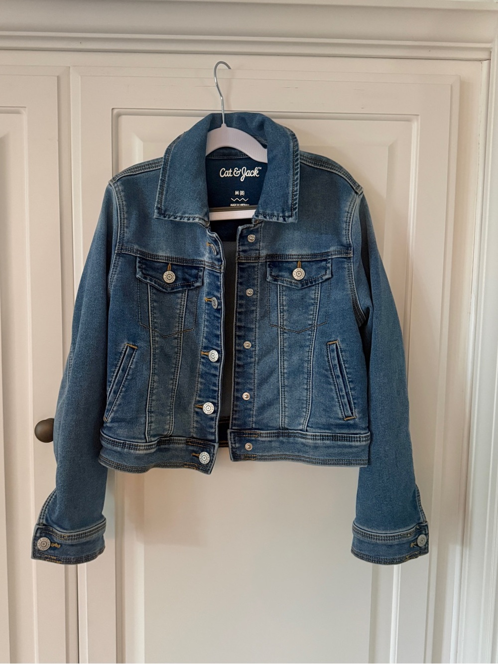 Cat & Jack Girls Denim Jean Jacket, Size Medium (8)